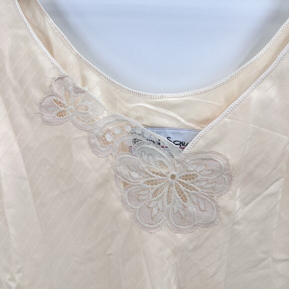 Rare Vintage 1990's Fernando Squette Sanchez Ivory y2k Slip Dress Small - Picture 3 of 9